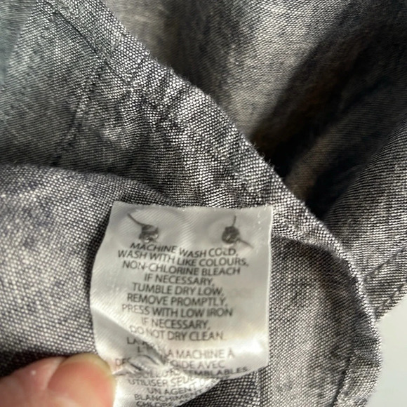 WEATHERPROOF NWT Mens Linen Grey Mix Short Sleeve Button Down Shirt Preppy S - Picture 12 of 14